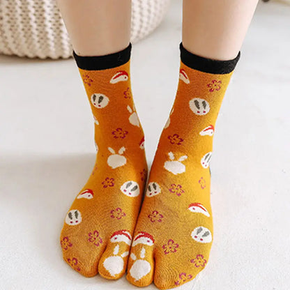 Sushi Onigri Yellow Tabi Socks