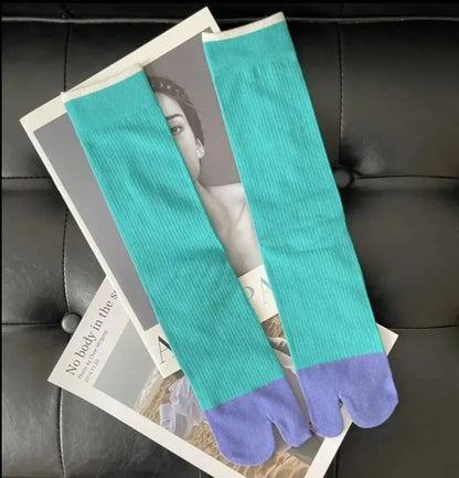 Turquoise & Purple Tabi Socks