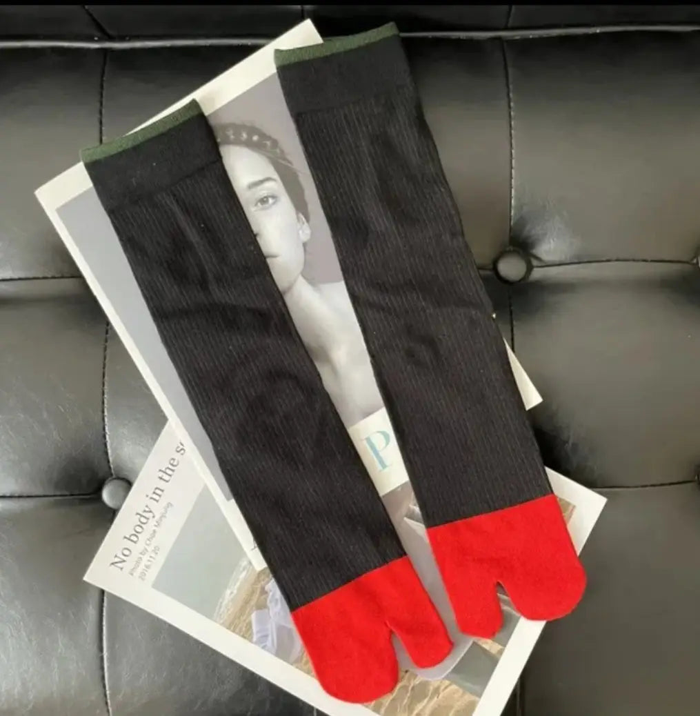 Black & Red Tabi Socks