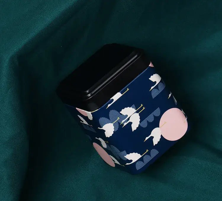 Japanese Crane Tea Box Canister