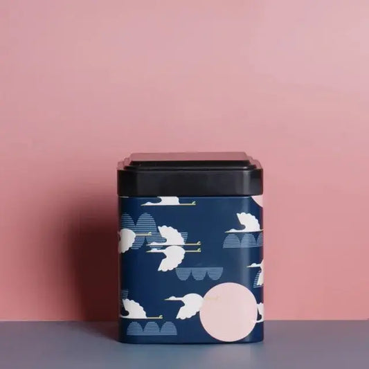 Bote de caja de té de grulla japonesa