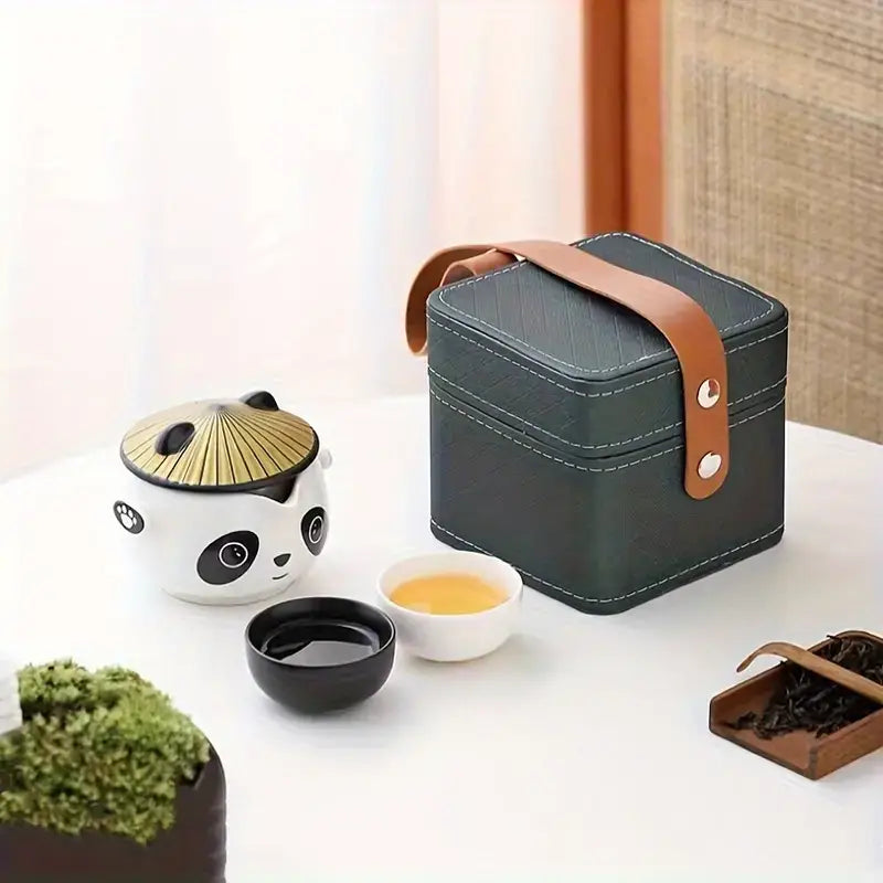 Cute Panda Travel Teapot Set