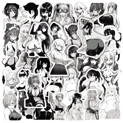 B&W Waifu Anime Stickers