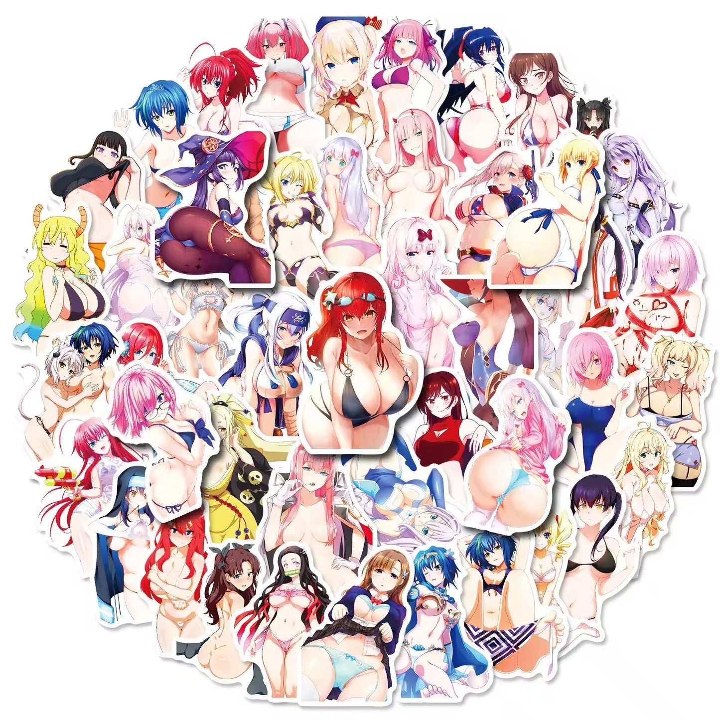 Colorful Waifu Anime Stickers