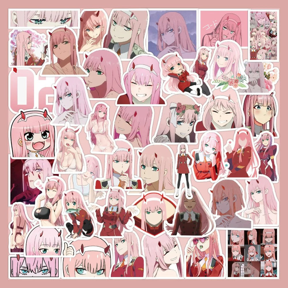 Zero Two Waifu Anime Stickers