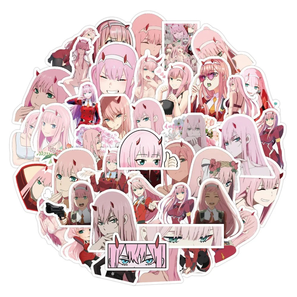 Zero Two Waifu Anime Stickers