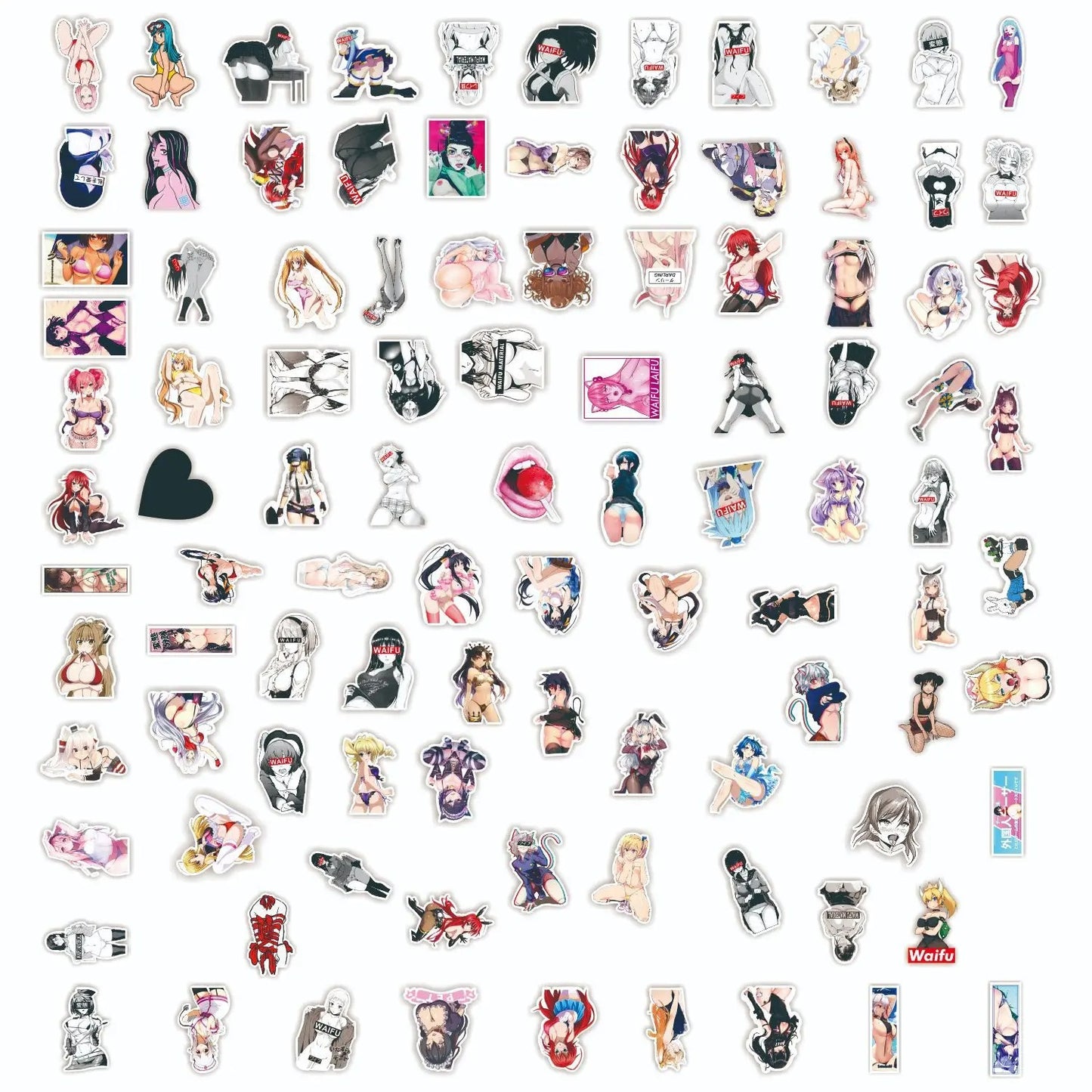 Retro Waifu Anime Stickers