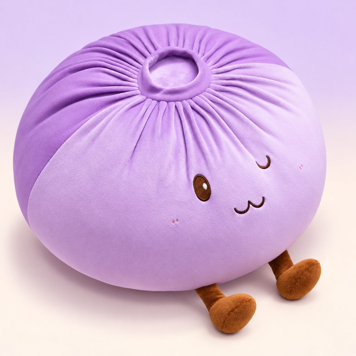 Purple Winking Giant Dumpling Squishy plush front view