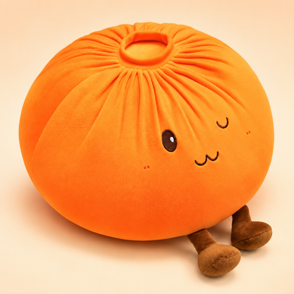 Orange Winking Giant Dumpling Squishy plush front view