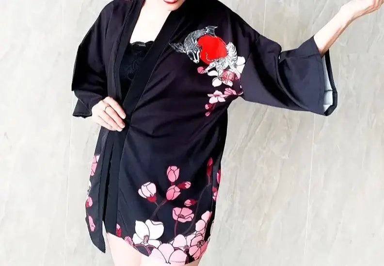 Chaqueta tipo kimono Sakura Animals para mujer