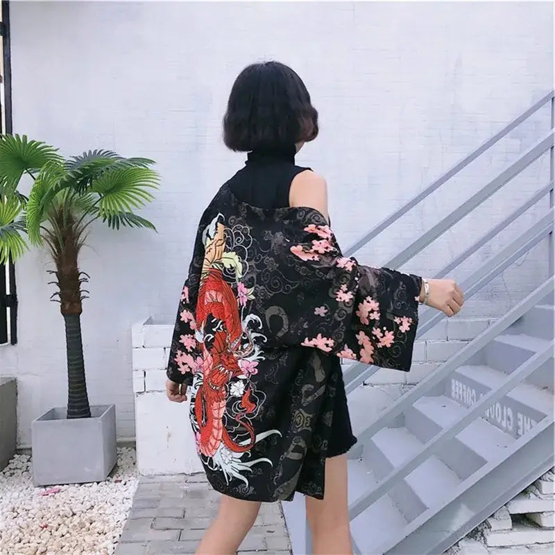 Giacca Kimono da donna Red Dragon