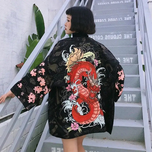 Chaqueta tipo kimono para mujer Red Dragon