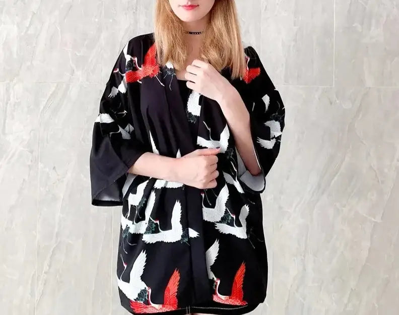 Flying Cranes Women’s Kimono Jacket
