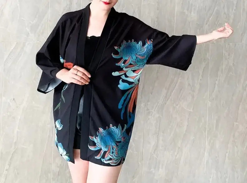 Geisha Oni Black Women’s Kimono Jacket