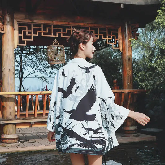 Ravens White Women’s Kimono Jacket