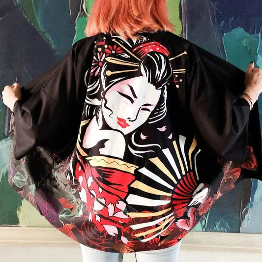 Geisha - Chaqueta tipo kimono para mujer