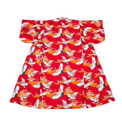 Crane Birds Red Women’s Kimono