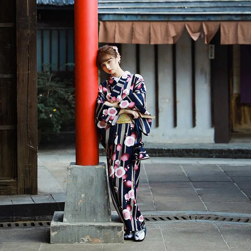 Kimono Femme Rayé Sakura