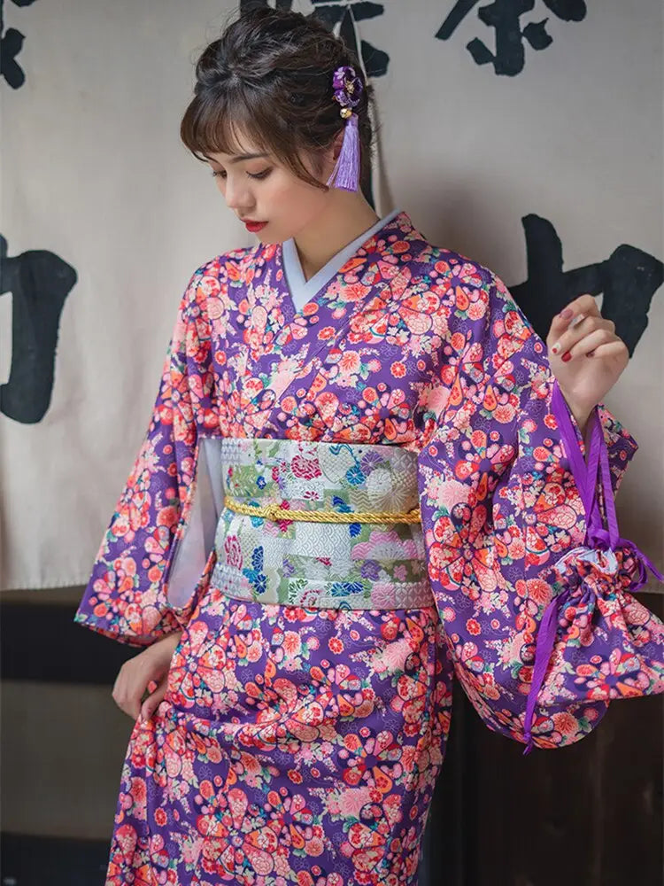 Kimono pour femme Purple Bloom