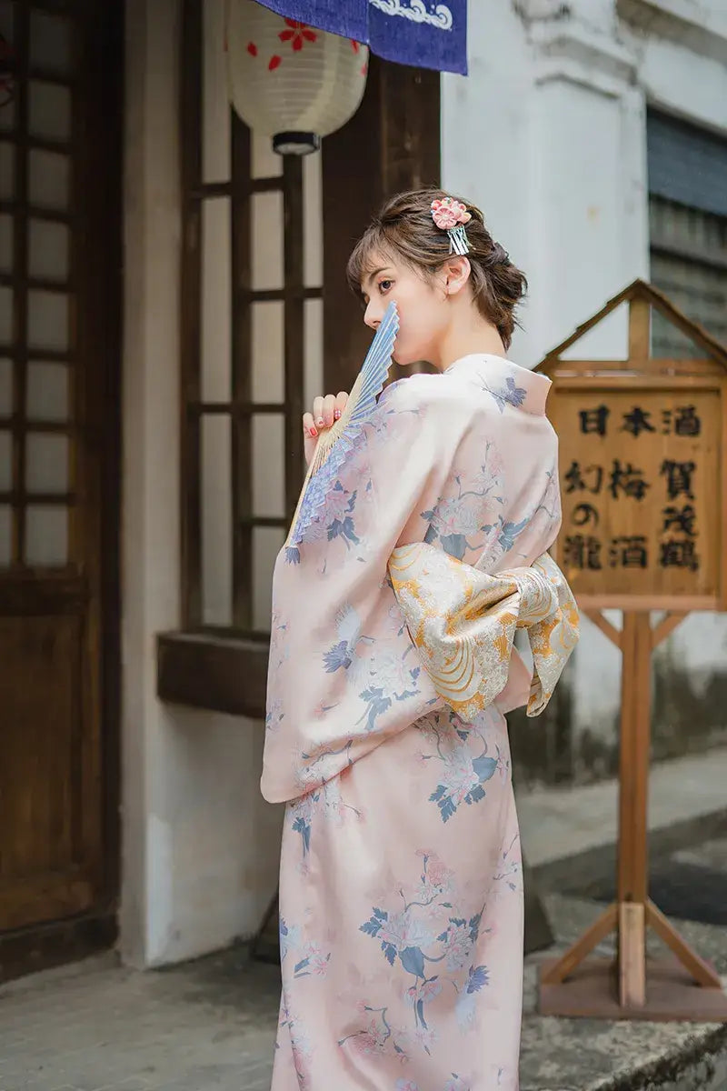 Cranes Light Pink Women’s Kimono