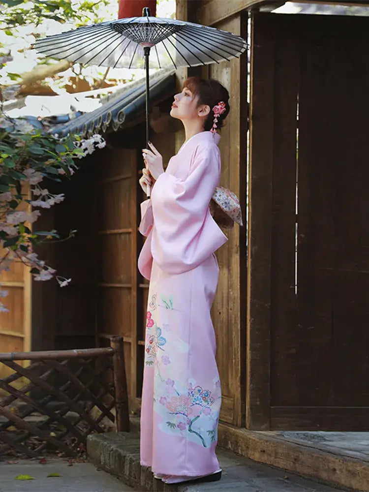 Kimono da donna floreale rosa fiume