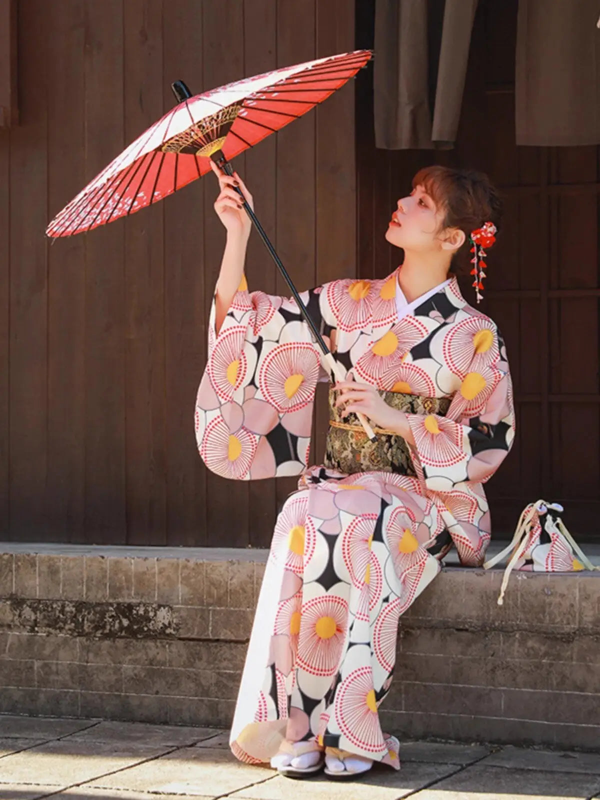 Kimono floral tradicional para mujer