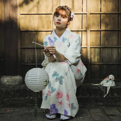 Pastel Florals White Women’s Kimono